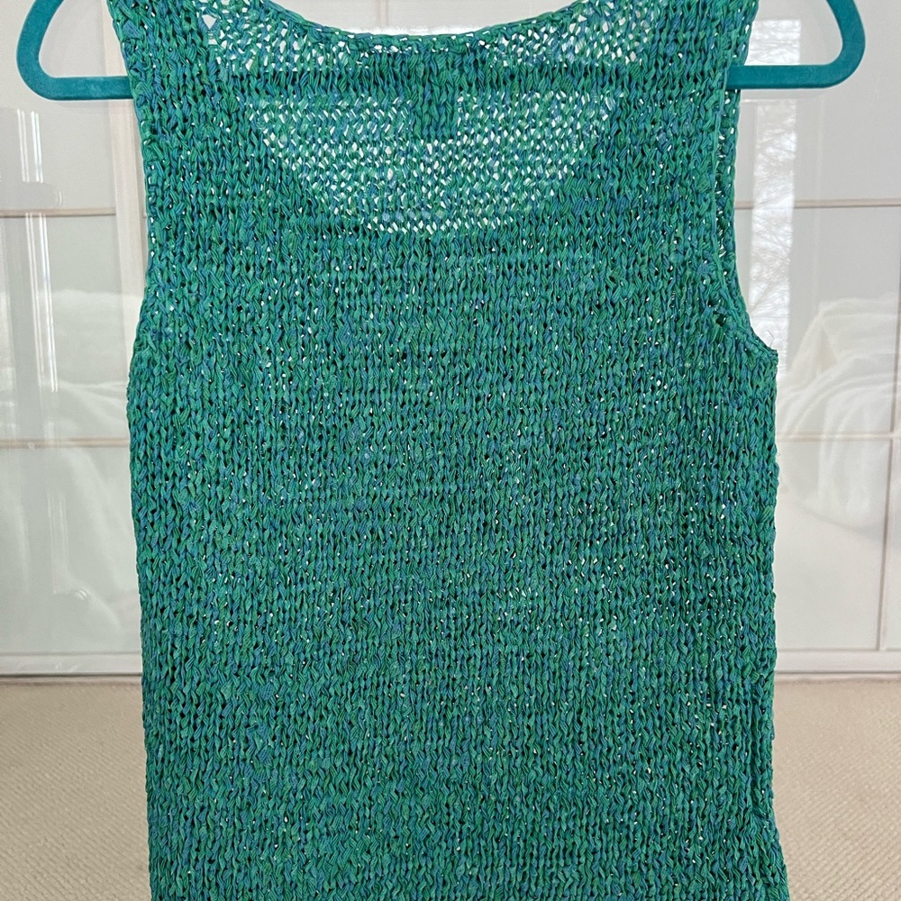 Sea Green and Blue Woven Evan Picone Knit Top